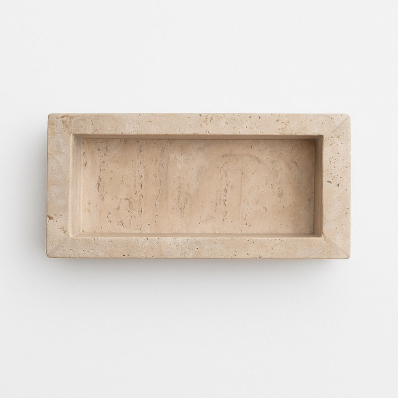 Travertine Rectangle Box Small Cream