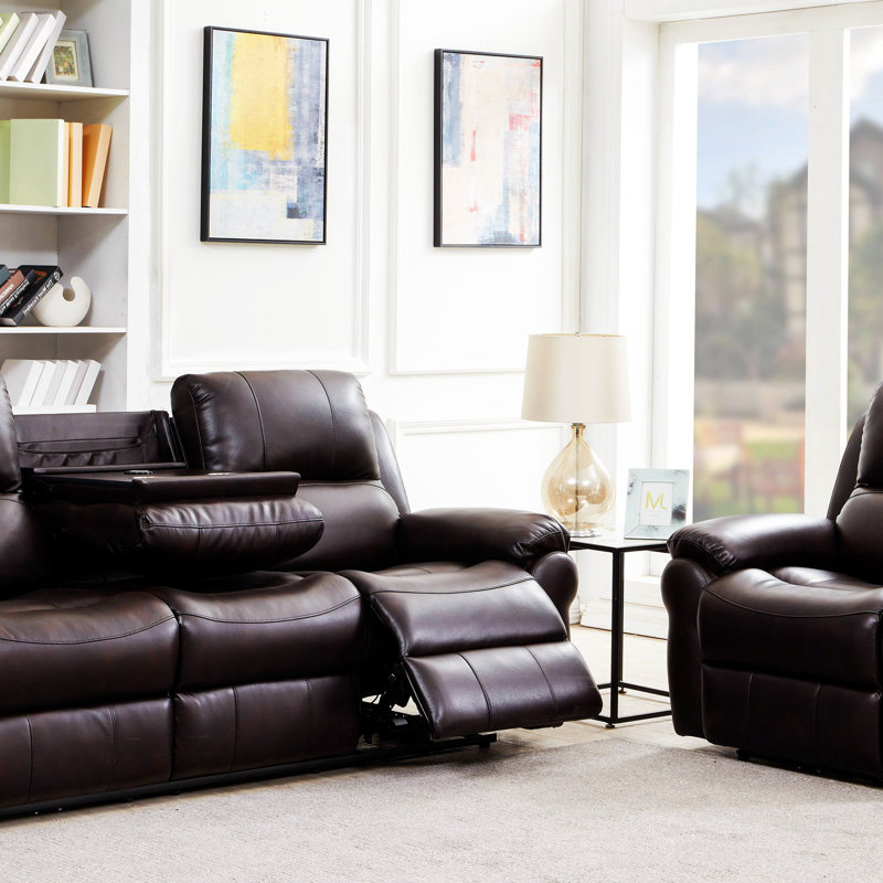 Fauteuil inclinable électrique en similicuir de 38,13 po de largeur Ortrude