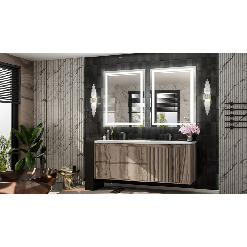 Kaelia Frameless LED Lighted Bathroom Vanity Mirror with Anti-fog & Brightness Adjustable, Memory Function Wall Mirror