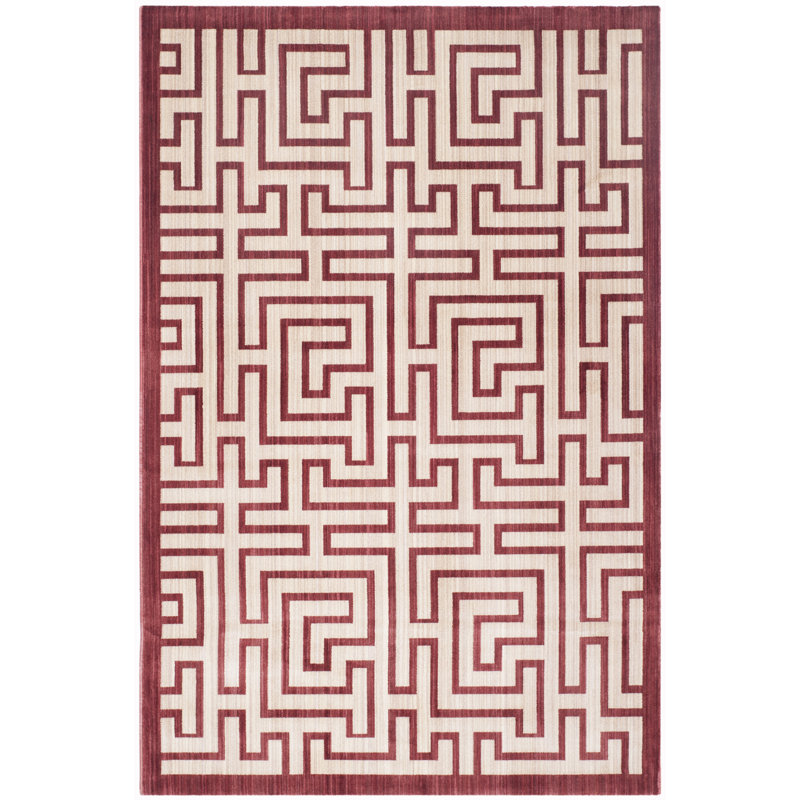 Geometric Hand Woven Area Rug, Rectangle 122 x 183 cm