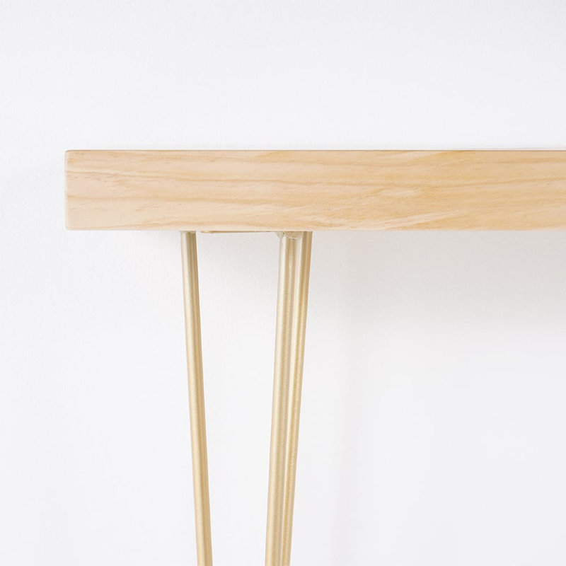 39.4" Rustic Narrow Rectangular Console Table With Wooden Top & Metal Hairpin Legs