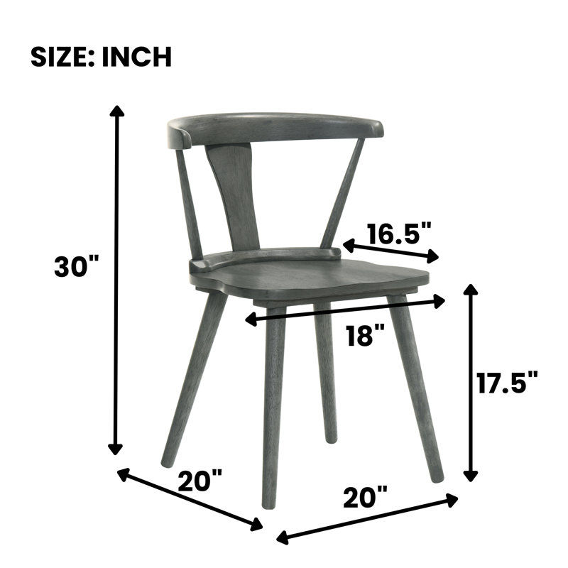 Ensemble de 2 chaises de salle à manger de style rustique moderne, Gris