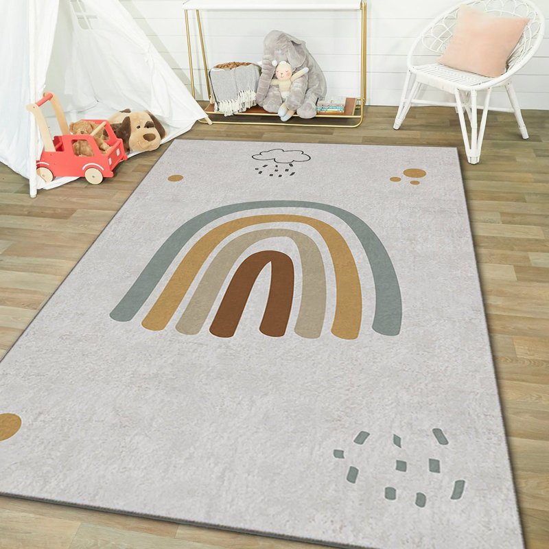 Tapis luxueux en polyester, 3,3 x 4,6 pieds | Tissu de velours 740 g / m², envers en feutre antidérapant, éponge stratifiée pour le confort | Antibactérien, lavable à la machine à 86 ° F | Imprimé numérique élégant pour la décoration intérieure