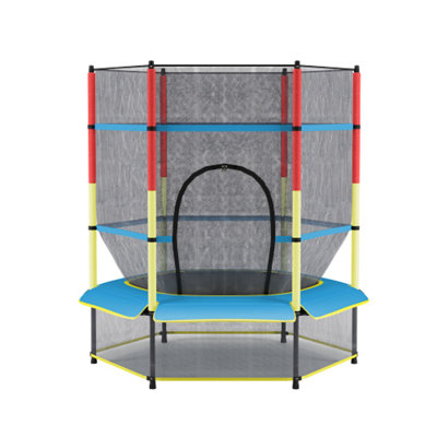 Buruis Round Backyard Trampoline with Safety Enclosure