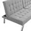 Lit futon gris, structure en bois avec pieds en acier inoxydable, multifonctionnel pour tout usage, assemblage facile, économie d'espace, ergonomie, capacité de poids de 650 lb, soutien-1299603704-1299603710