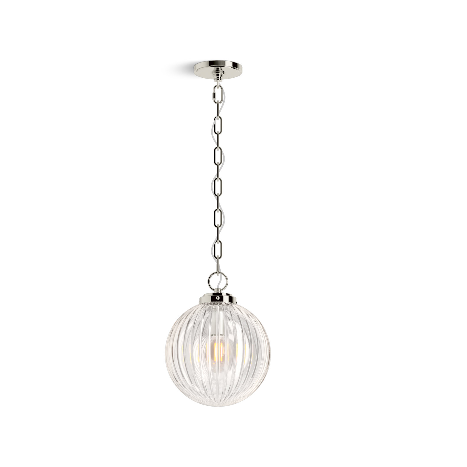 Embra Single Light Pendant, Polished Nickel