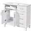Meuble-lavabo moderne blanc de 36 pouces avec lavabo en céramique, porte à fermeture en douceur, 4 tiroirs de rangement, conception élégante convenant aux petites salles de bain