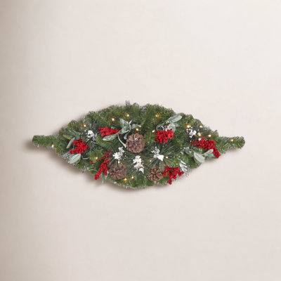 36" Pre-Lit Artificial Pine Mailbox Cover