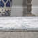 Mahinudin Bold Distressed Medallion Low-Pile Machine-Washable Cream/Blue Rug