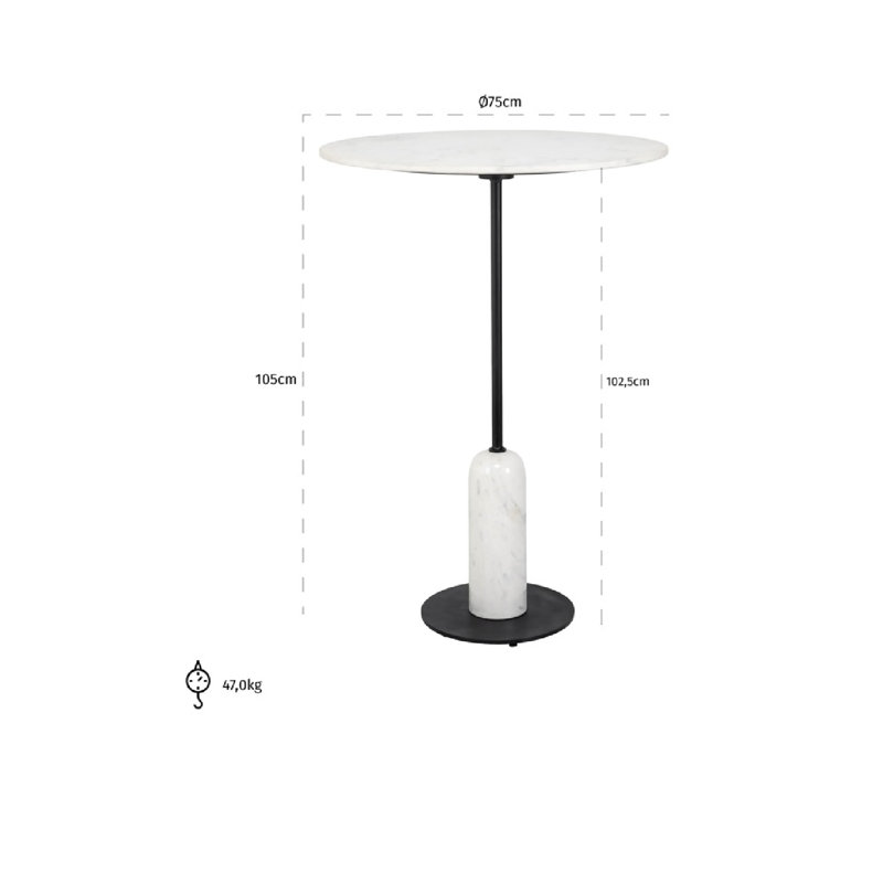 Table de bar Jagger, H 30 po x L 42 po x l 42 po