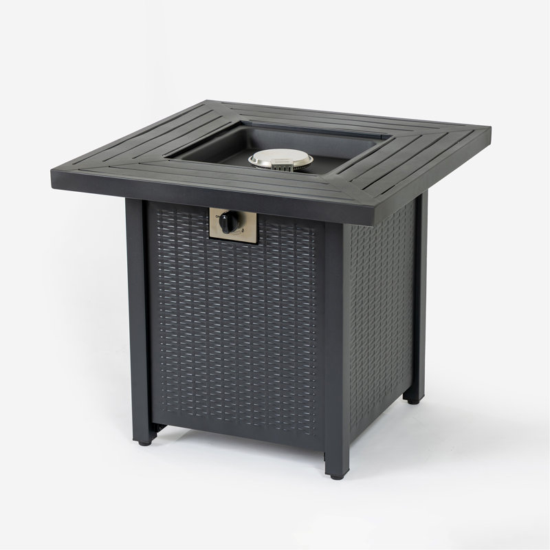 28-inch Iron Square Propane Fire Pit Table