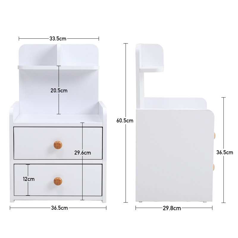 Nehemyah 36.5cm W Manufactured Wood Bedside Table