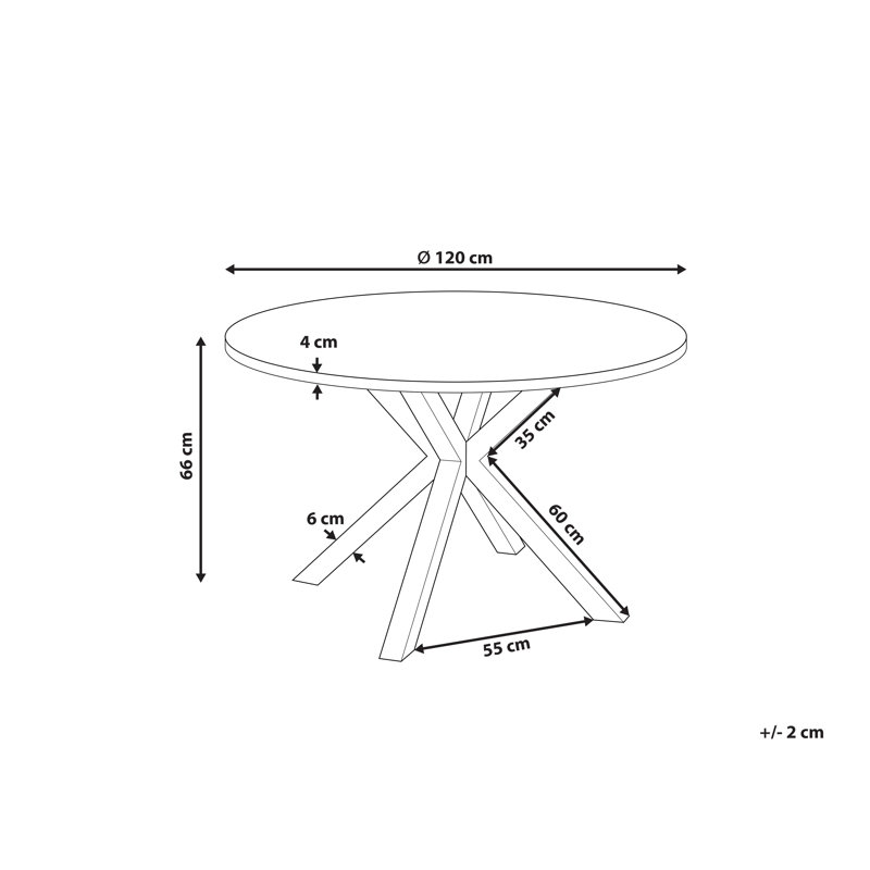 Deontae Round Metal Outdoor Dining Table , 120cm cm W 120cm cm D