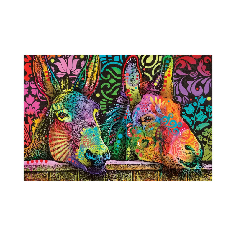 Donkeys by Dean Russo - Wrapped Canvas Painting, 20.32 cm H x 30.48 cm W