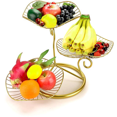 Support à fruits en fer à 3 niveaux