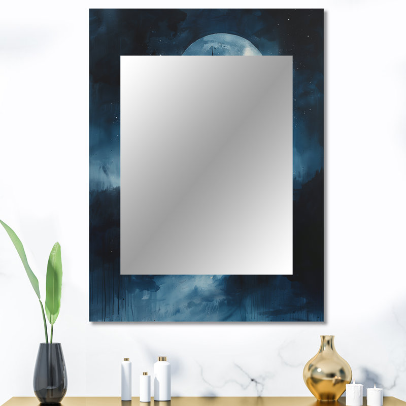 White Blue Summer Stronghold Of Legends Fortress - White Wall Mirror Decor, 40" x 30"
