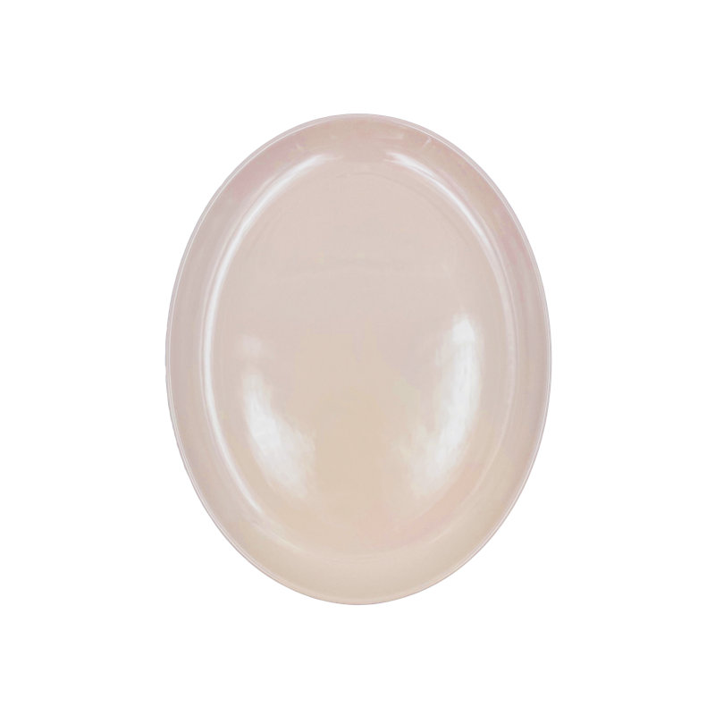Canvas Home Shell Bisque Porcelain Extra Large Oval Serving Platter, Pink