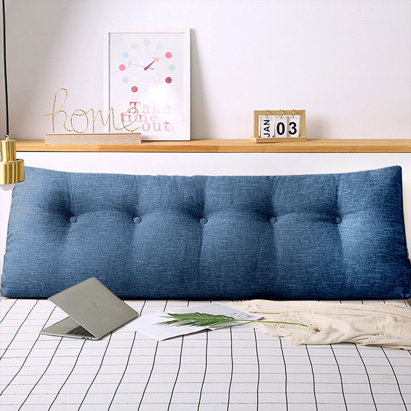 Tête de lit tapissier Naariah, H 19,69 po x l 70,87 po, Bleu