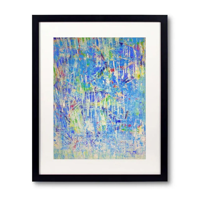 Marcher avec Joan Mitchell par Drew Gaffney, H 31,2 po x l 25,2 po x P 0,88 po, Blanc, Papier avec cadre simple noir