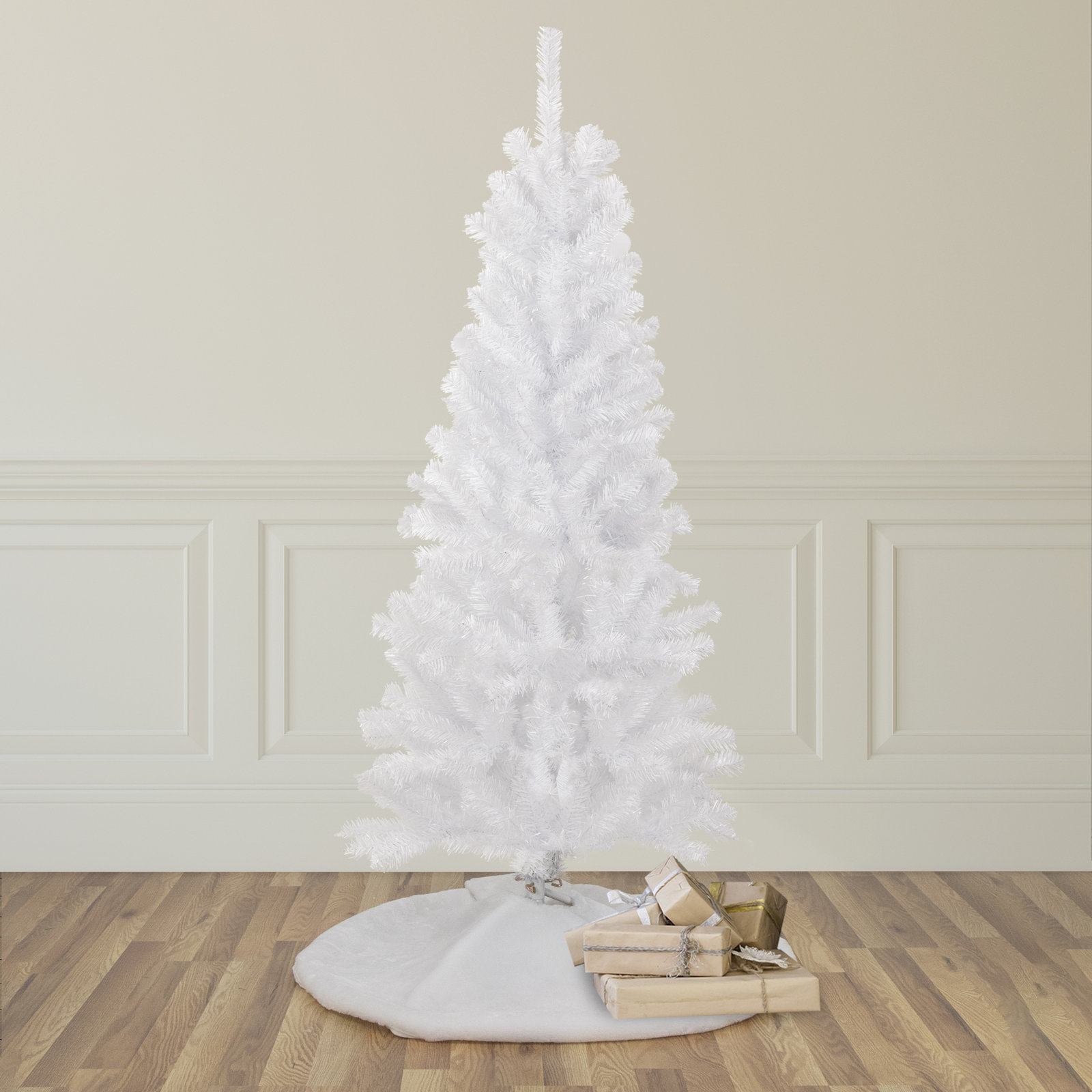 4.5' White Georgian Pine Artificial Pencil Christmas Tree Unlit
