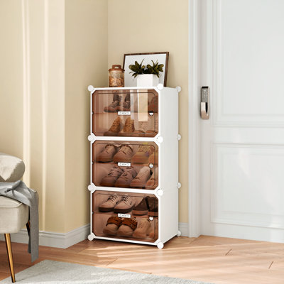 Shoe Rack,Expandable Multi-Functional Shoe Cabinet with Door