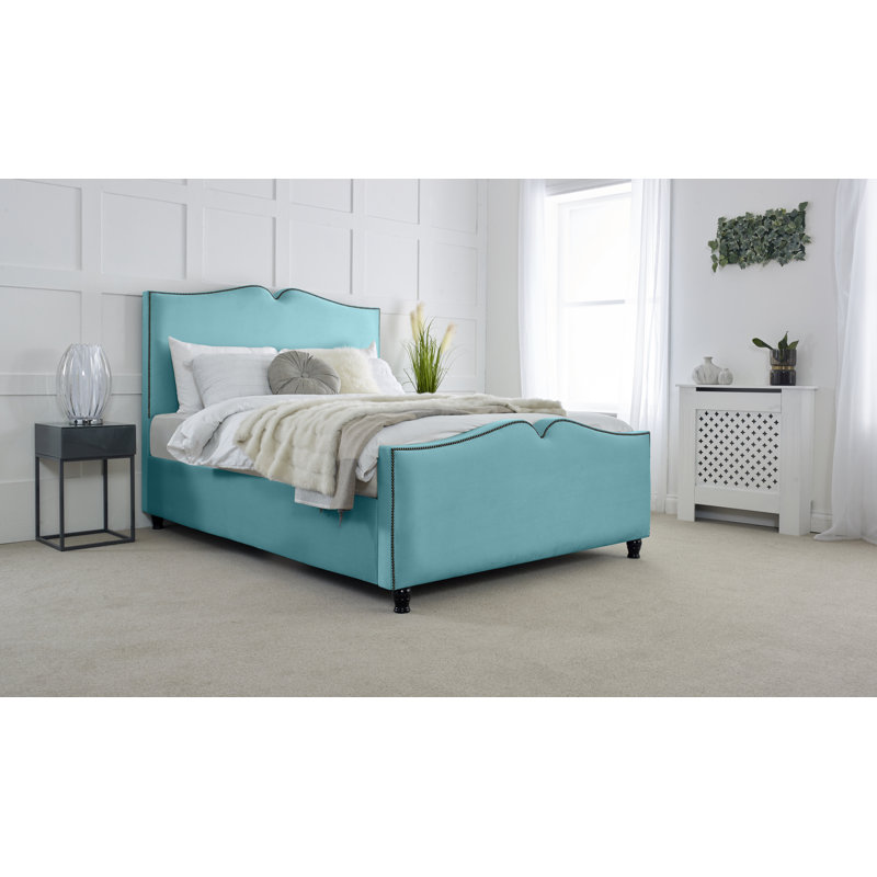 Chinenye Upholstered Bed, Teal, Single (3')