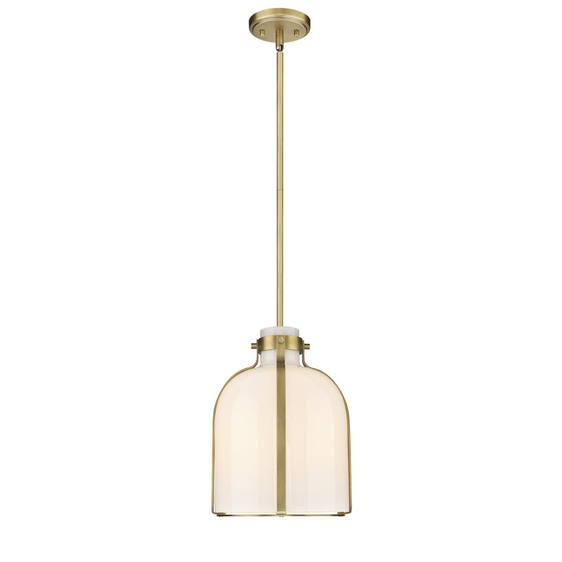 Walpole 1 - Light Candle Style Pendant, 13.5" H x 9.75" W x 9.75" D, Rubbed Brass