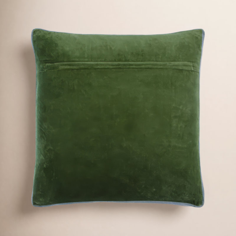  Nicholas Cotton Throw Pillow, Down, 20" x 20", Green/Teal
