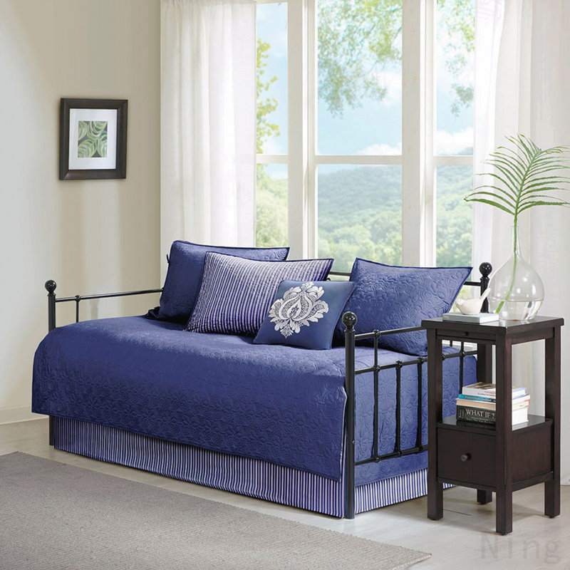 6 Piece Reversible Daybed Cover Set Navy Daybed, Navy