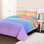 Ensemble de courtepointe en microfibre bleu / rose / jaune