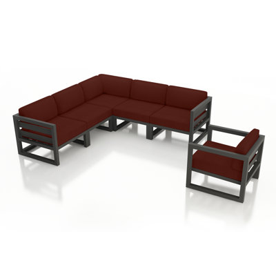 Avion 6 Piece Sectional Set - Black