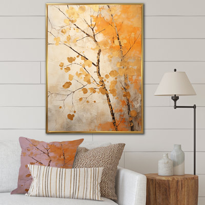 «Peach and Beige Tree Sycamores Song», reproduction d'art sur toile