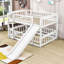 Lit superposé double en bois avec glissade et clôture-1497274706