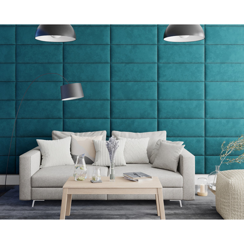 Kanoi 30 cm x 75 cm Peel and Stick Upholstered Wall Paneling in Emerald