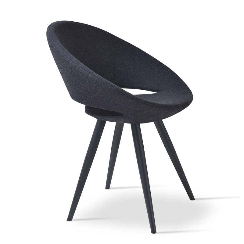 Fauteuil Papasan en laine de 24 po de large Crescent, Naturel, Gris foncé