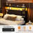 Storage Headboard With LED Lights And Charging Station-461724009-461724010