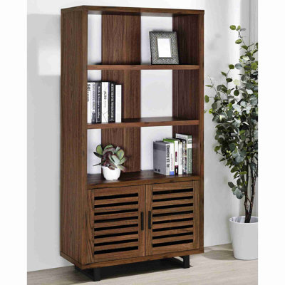 Bibliothèque à 3 tablettes avec portes à lattes