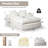 53 in Boneless Chaise Sofa,Couch