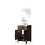 Meuble-lavabo simple en chêne brun avec robinet et miroir - Ensemble de salle de bain moderne - Comptoir en acrylique - Pièce maîtresse élégante
