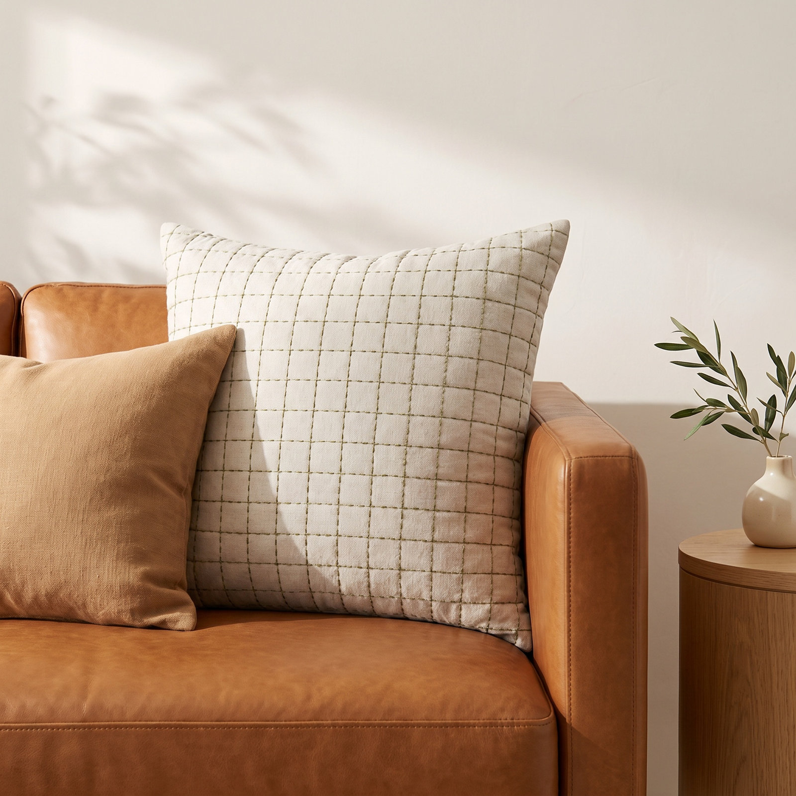 Magnolia Home x Loloi Hattie Pillow Cover, Down / Feather, Square 22"