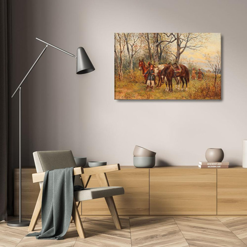 "Kosakenpatrouille" by  Ludwig Gedlek - Gallery Wrap Canvas Wall Art, 24" H x 17" W