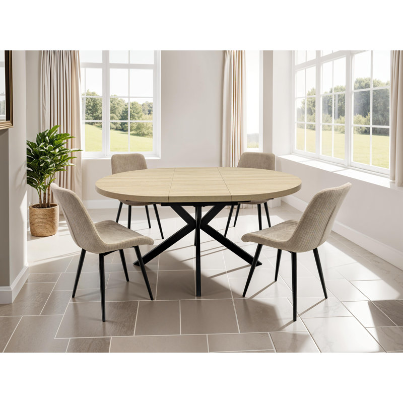 Birt Extendable Metal Base Dining Table