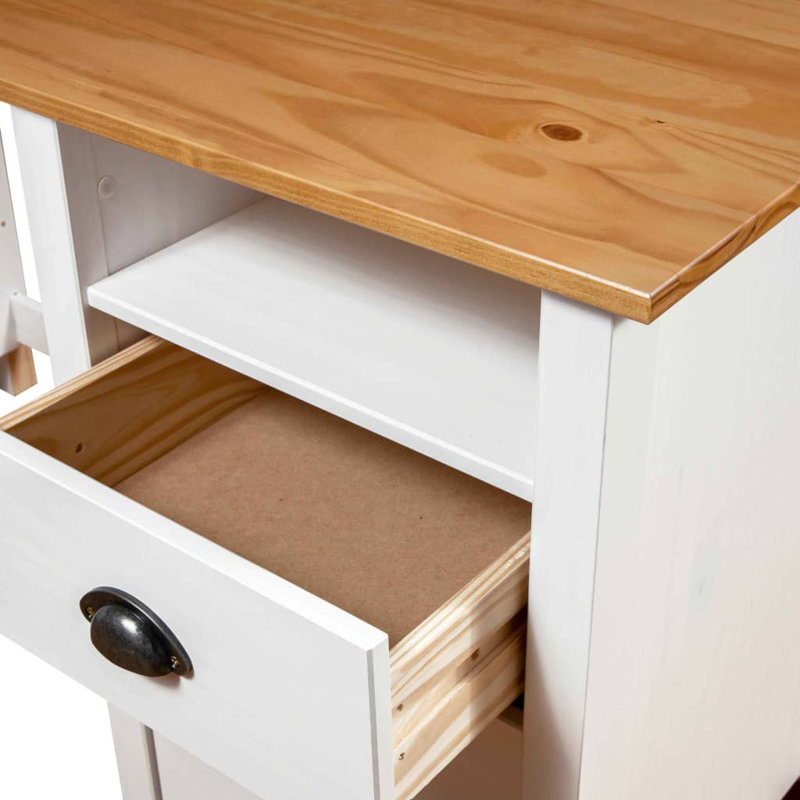 Michaelis Desk Hill With 3 Drawers, Brown/White