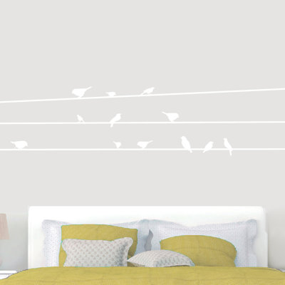 Décalcomanie murale oiseaux on lines