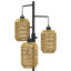 Lampe sur pied en rotin avec 3 ampoules incluses