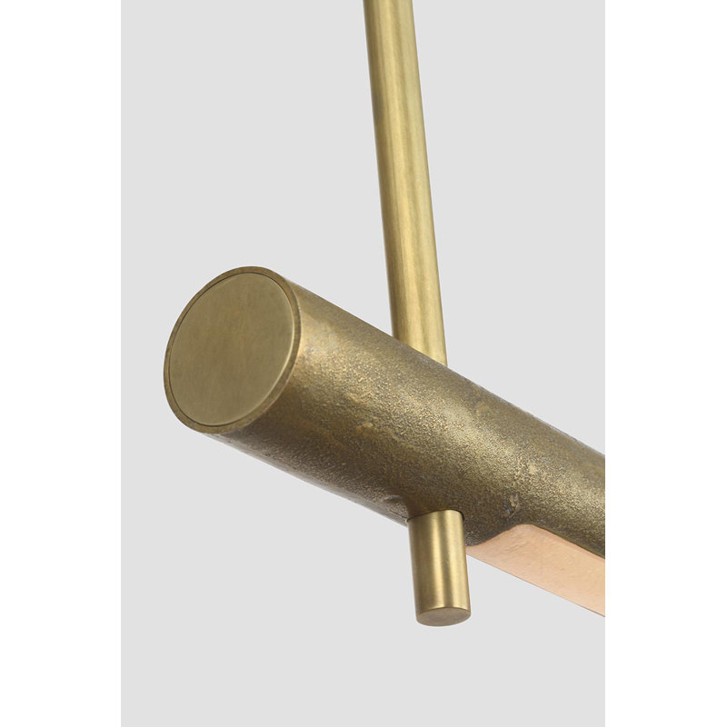 Anne-Marie Barton Stahl 60" Linear Chandelier with Nova Frost Lens, Museum Brass