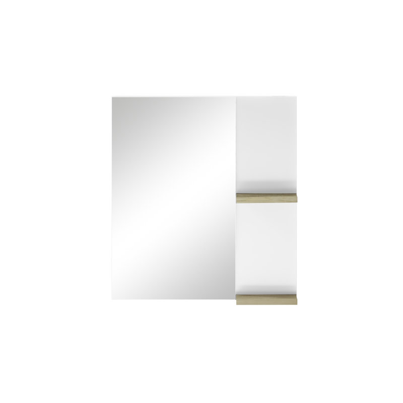 George-James Wood Flat Wall Mirror, White, 65cm H x 60cm W