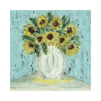 Vase Of Sunflowers by Ashley Bradley - Print on Canvas