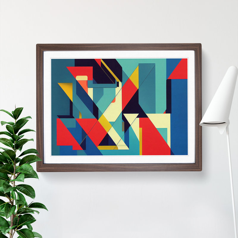 First Rate Abstract 1 Piece Single Picture Frame Wall Art, 25cm H x 34cm W x 2cm D, Walnut Framed
