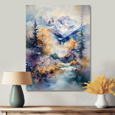 Canada Majestic Snow Mountains I - Landscapes Metal Art, Canada Metal Print